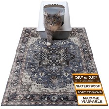 Large Cat Litter Mat 28"x36", Waterproof Easy Clean Kitty Litter Trapping Mat