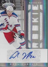 2011-12 Certified #264 Carl Hagelin RC Auto Jersey /299 - HKY