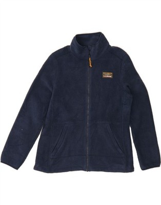 L.L.BEAN Damen Petite Fleecejacke UK 10 Small Navy Blau Polyester DX10