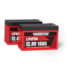 2 Pack 12V 10Ah Lithium Battery, 5000 Cycles 12V 10Ah LiFePO4 12V 10Ah 2 Pack