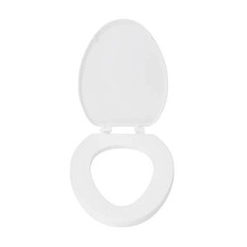 6 Pack - White Elongated Toilet Seat Durable Bathroom Replacement Easy Install