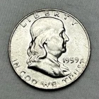 1959 D FRANKLIN HALF DOLLAR 90% SILVER BU