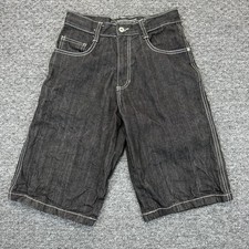 Vtg Y2K Southpole 4180 Baggy Fit Black Denim Shorts Wide Skater Hip Hop Size 29