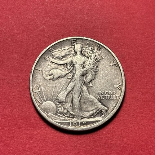 (1) Beautiful Toned Antique 1919-S Walking Liberty Half Dollar CHOICE VF