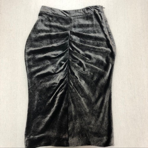 Giorgio Armani, Giorgio Armani Vintage Striped Texture Grey Velvet Skirt Size 36