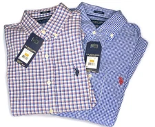 2 New US Polo Assn Button Front Shirts Men's Small Short Sleeve NWT Chest Pocket
