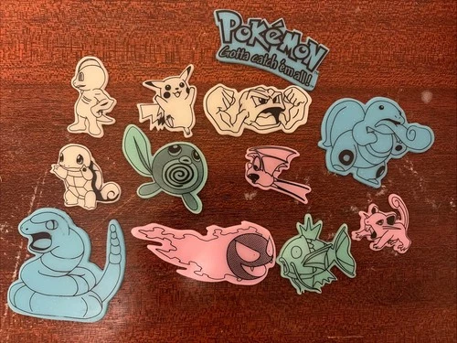 Pokemon: Glow in Dark Shapes Lot (12 Set Vintage 1999) Wall Deco Vintage