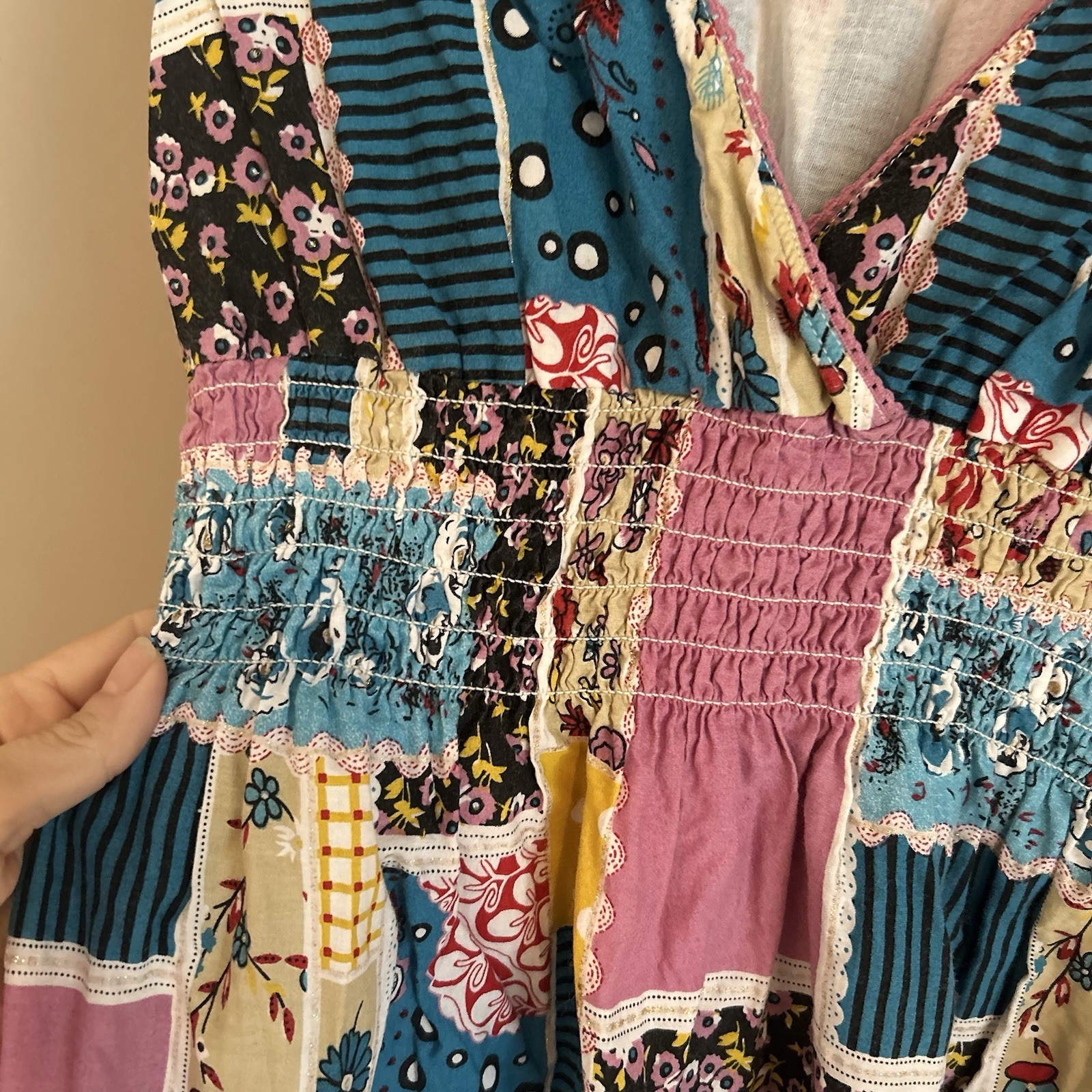 Pink Apple Patchwork Lined High Waisted Dress Siz… - image 4