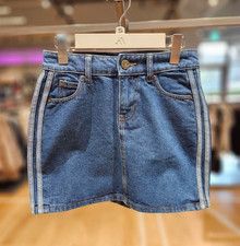 Adidas Women 3-Stripe Denim Skirt Medium Vintage Denim Asian Size KD2901