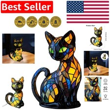 Vintage-Inspired Cat Table Lamp - Touch Switch LED Night Light for Pet Lovers