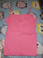 SUUKSESS Womens Ribbed Long Sleeveless Slip Maxi Dress Pink Size L