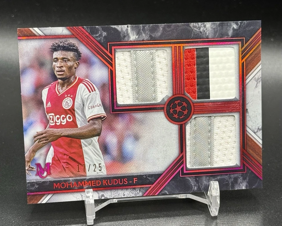 Mohammed Kudus Ajax Topps Museum UCL 2023 Worn Patch Tottenham Ruby #/25 UEFA - Image 2 of 4