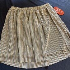 Wonder Nation Girl's Size XL 14-16 Pleated Metallic Gold Skirt A038