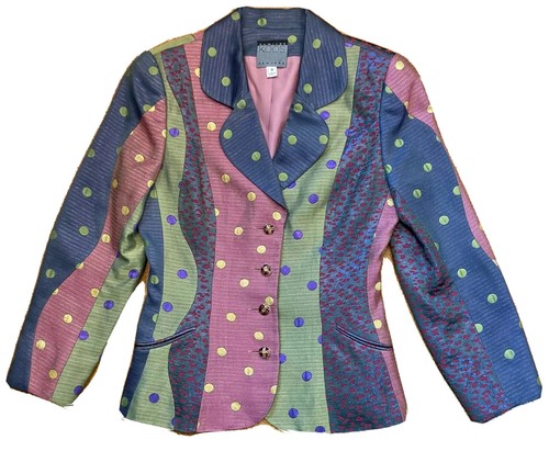 Fashion Art Dewilde Koos Van Den Akker Multi Color Blazer Button Medium 8 NYC - Afbeelding 1 van 12