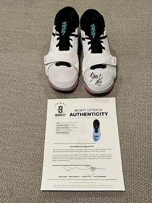 BECKETT LOA ZION WILLIAMSON Signed Autographed Zion Jordan Shoes Pelicans  - Main Image