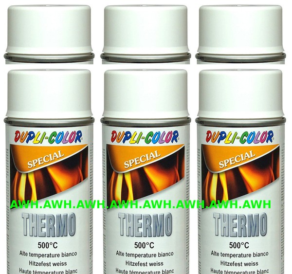 6X400Ml Hochtemperatur Hitzefest Hitzelack Weiss HitzebestäNder Thermolack Weiß-image