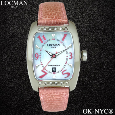 LOCMAN Diamond Titanio Ref. 483 Titanium Case Quartz Watch Mother-of-Pearl 28mm 