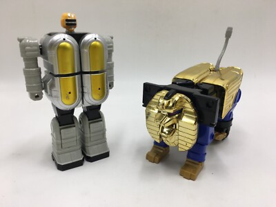 Vintage 1996 Power Rangers Deluxe DX Super Zeo Zord 3 Megazord Blue & Yellow Lot