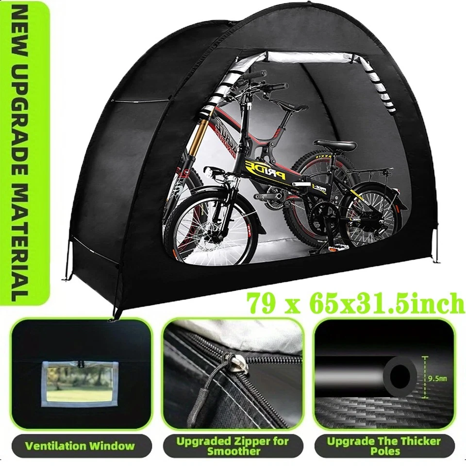 Outdoor Portable Bicycle Storage Tent for 2-4 Bikes Waterproof 210D Oxford Fabra - Image 4 of 4