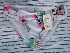 2 NWT Swimsuit Bottoms Girls Size 10 Tropical Swimwear Raisins White Pink