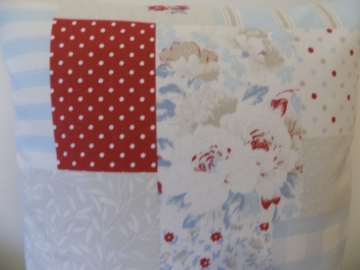 Vintage Patchwork Cushion Cover Shabby Chic Cotton Canvas 16
