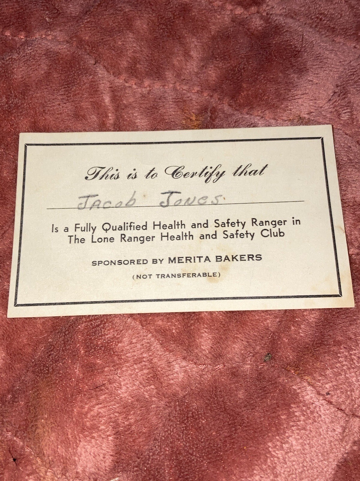 1956 Lone Ranger Merita Bread Letters Secret Code Card Club Rules ...