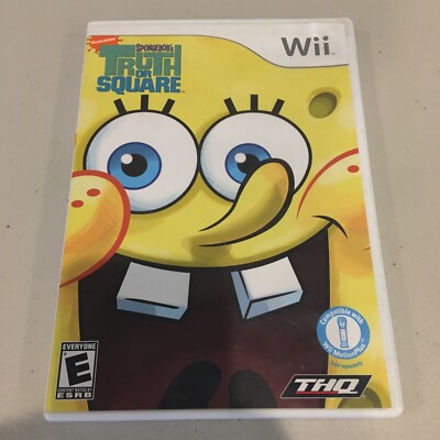 Nickelodeon SpongeBob Truth or Square (Nintendo Wii, 2009) Conplete With Manual