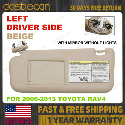 Pare-soleil Voiture Gauche Avec Miroir Et Lumière - Compatible Toyota RAV4 2006-2013 - RAGBUSCLE