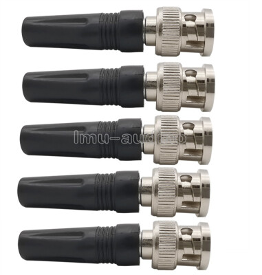 5Pcs Bnc Male Connector For Twist-On Coaxial Rg59 Cable CCTV Solderless plug