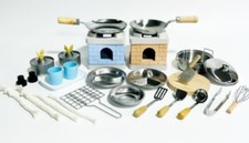 Kitchen real toys cooking mini cookware miniature food kid small gift education