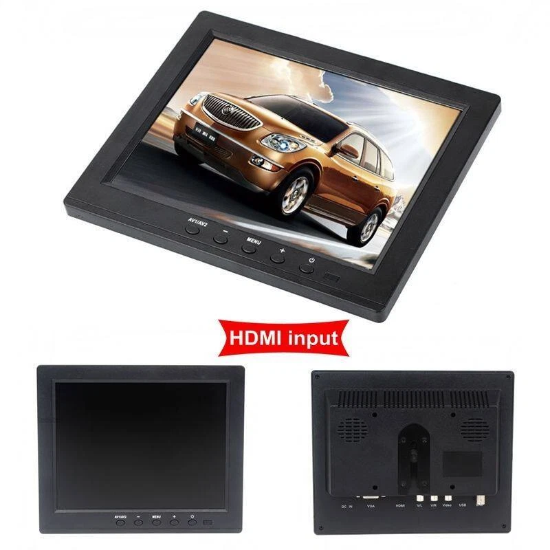 Eyoyo 8In HDMI Monitor Video Screen 4:3 TFT LCD VGA BNC AV Ypbpr Input for CCTV - Image 4 of 4