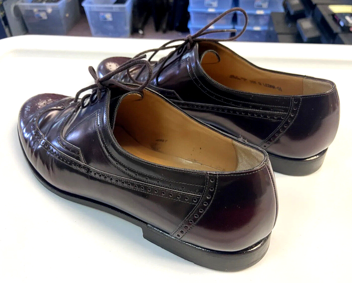 BALLY Wingtip Mens Oxford Shoes Ledar Leather Burgundy Size 10D Bally Wingtip Oxfords for Men | Mercari main image 2