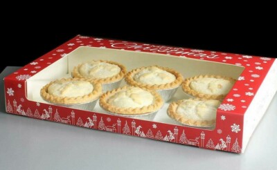 MINCE PIE BOXEN flach rechteckig festlich WEIHNACHTEN Weihnachtsdeko MENGE WÄHLBAR