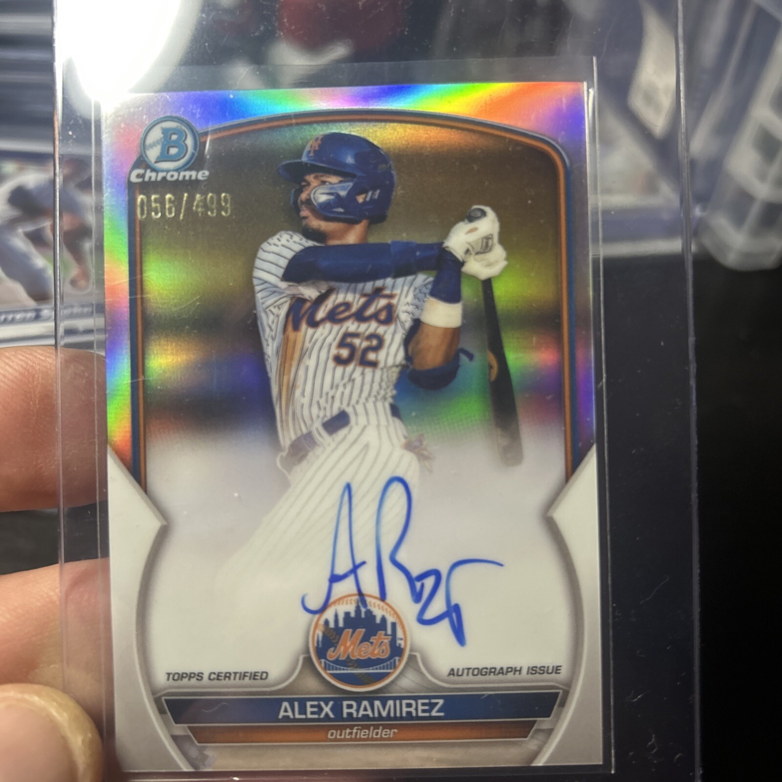 2023 Bowman Chrome ALEX RAMIREZ /499 Auto Refractor Card #CPA-AR Mets Prospect