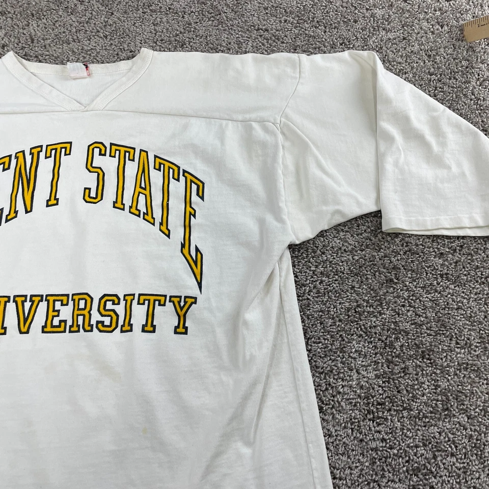 Vintage Kent State Shirt Mens Large White H Wolf & Sons Casual Men * - Image 3 of 4