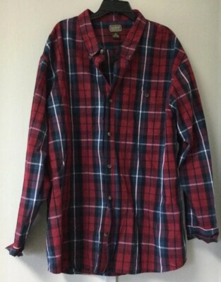 C.E. Schmidt Workwear Men's Button Down Long Sleeve Shirt Size 3XL Red Plaid