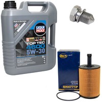 MotoröL Set 5W-30 5 Liter + ÖLfilter SH 4771 P + Schraube FüR Audi Seat Skoda VW