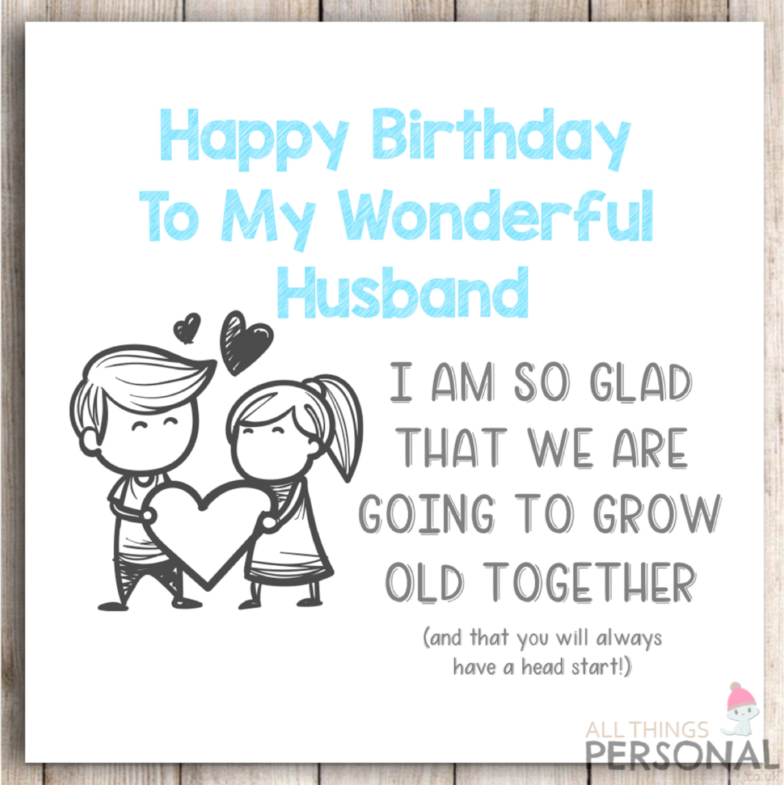 Funny Birthday Card for Husband from Wife Rude Birthday Card Humour Banter Joke