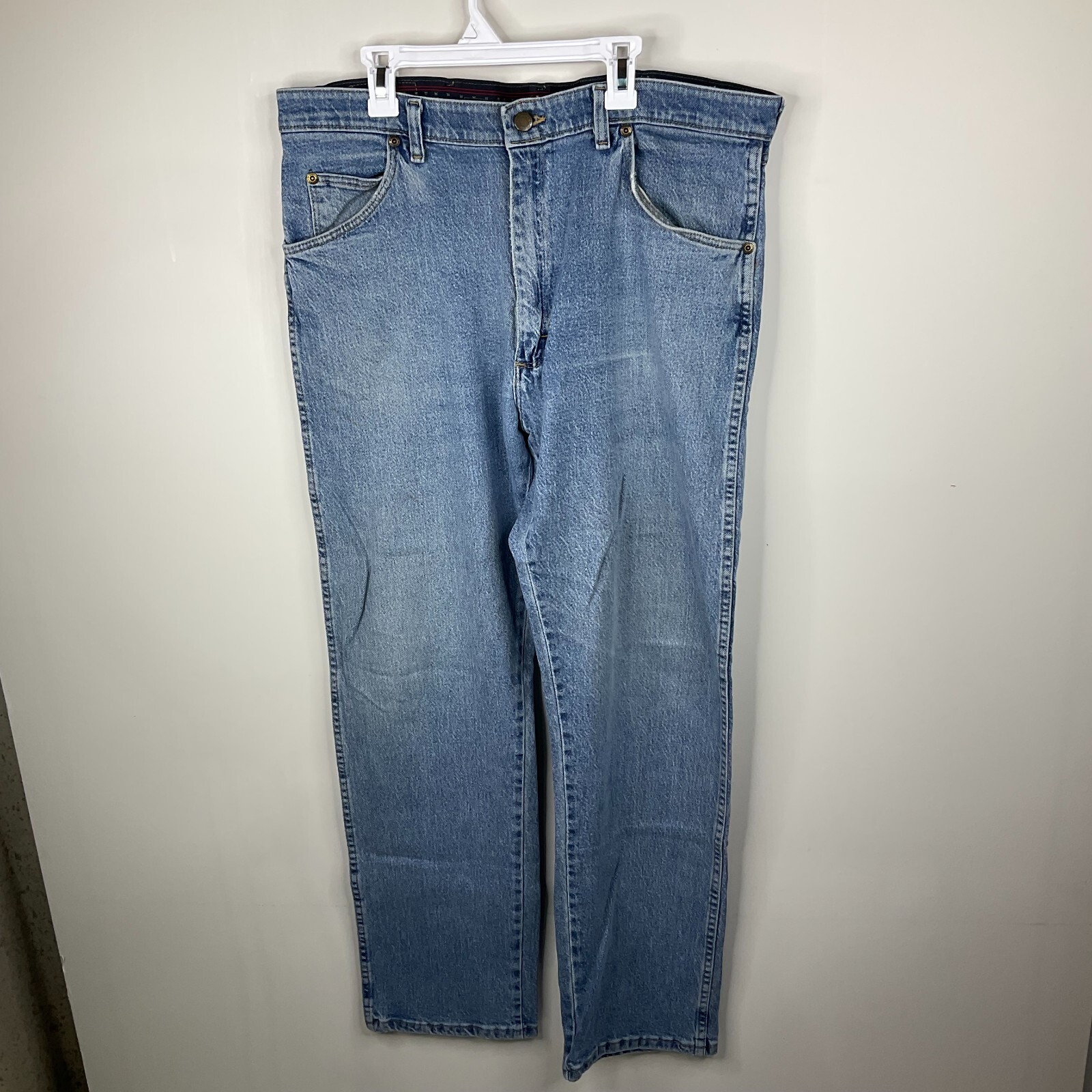 36x32 Blue Denim Regular Fit Straight Denim Jeans 855waql