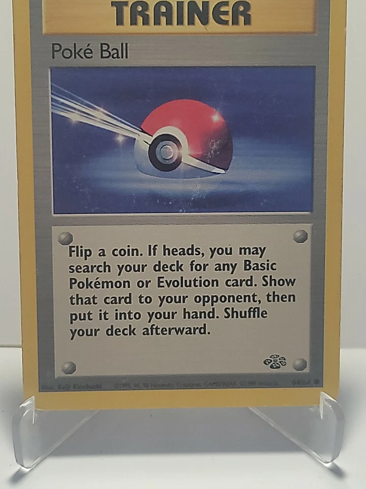 Poke Ball 64/64 Pokemon Jungle Set Common Trainer Damaged Used See Pictures - Image 3 of 4