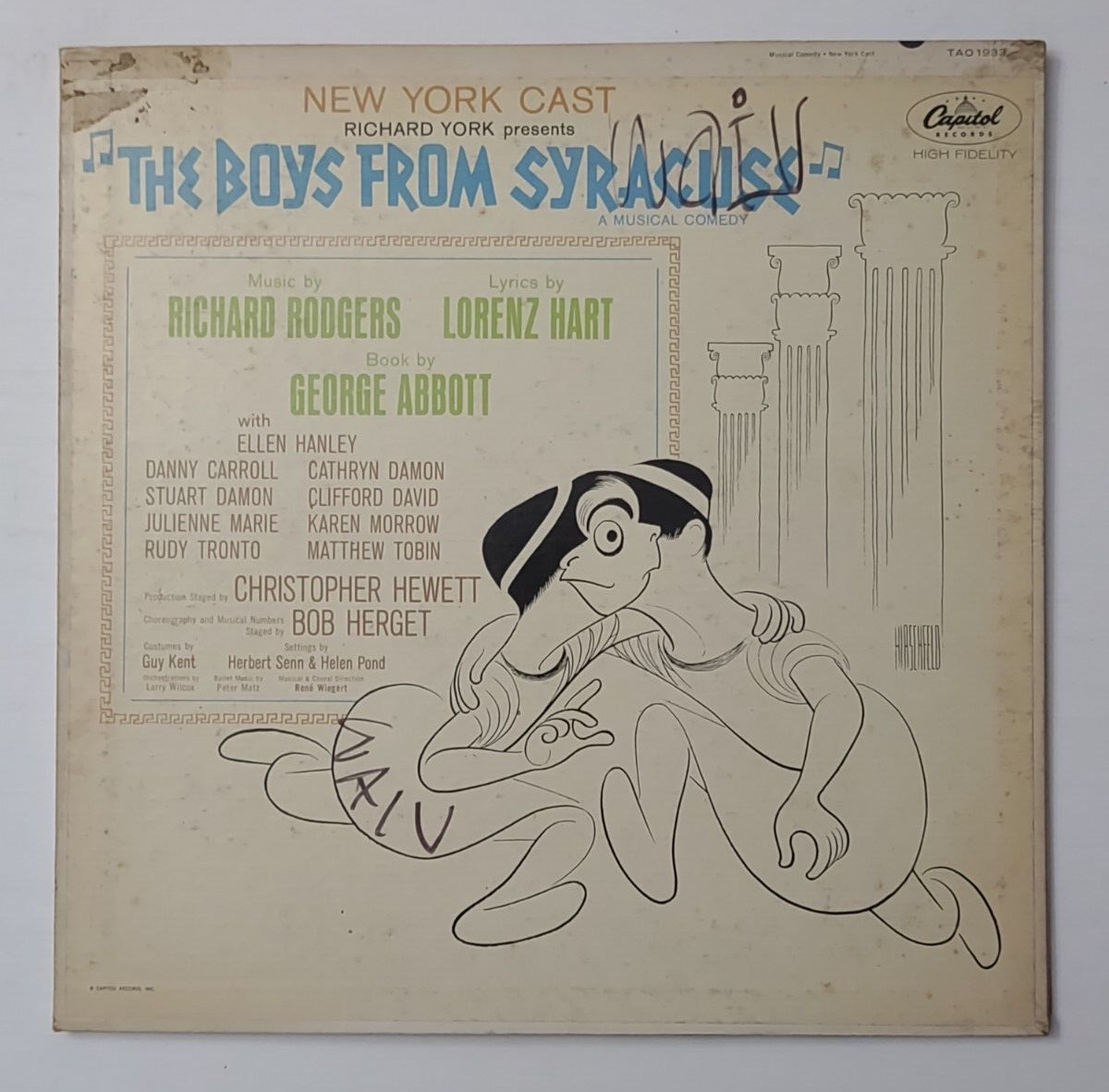The Boys from Syracuse musical comedy Demo vinyl record w/ info packet Tested