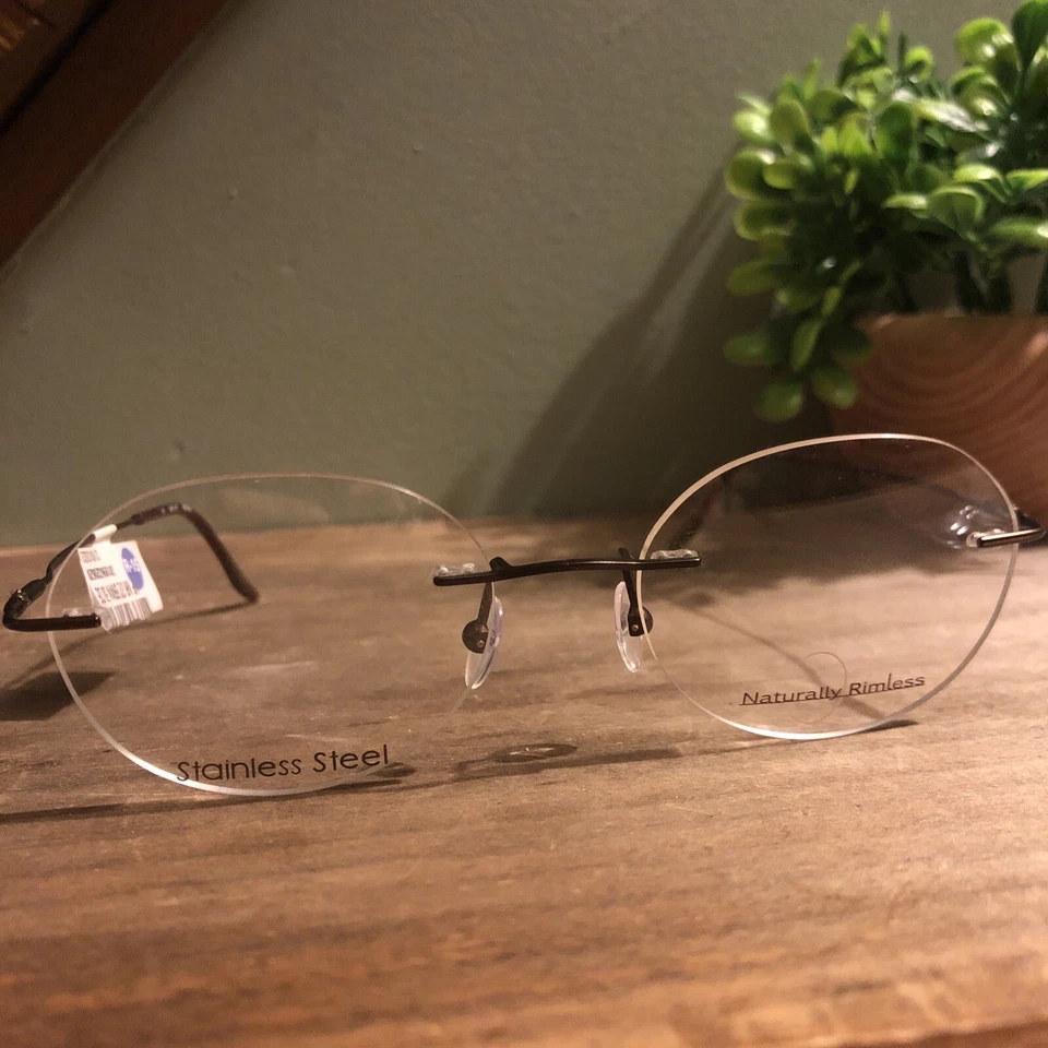 NOVO Óculos Armações de Óculos Naturalmente Sem Aro NR 372 MARROM 50 DE 50-17-135 - Imagem 2 de 4