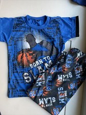 Boy's Sleep Pajama Shirts  pants set Basketball theme size 7