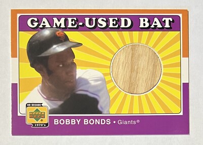 Bobby Bonds 2001 Upper Deck UD DECADE 1970's Memorabilia Game Used Bat Card B-BB