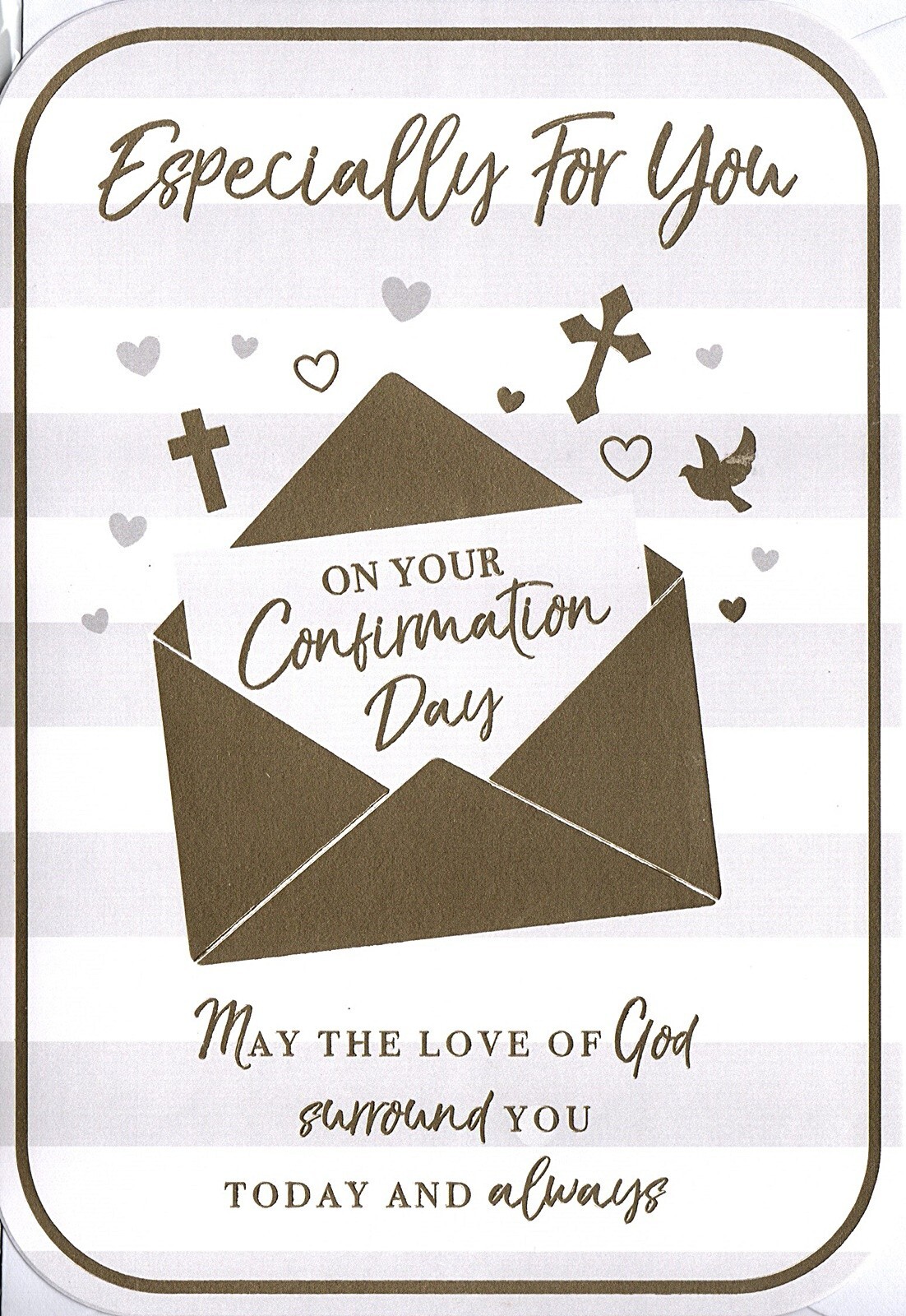 Especially For You on your Confirmation Day Card Gold Foil Him Her Male Female