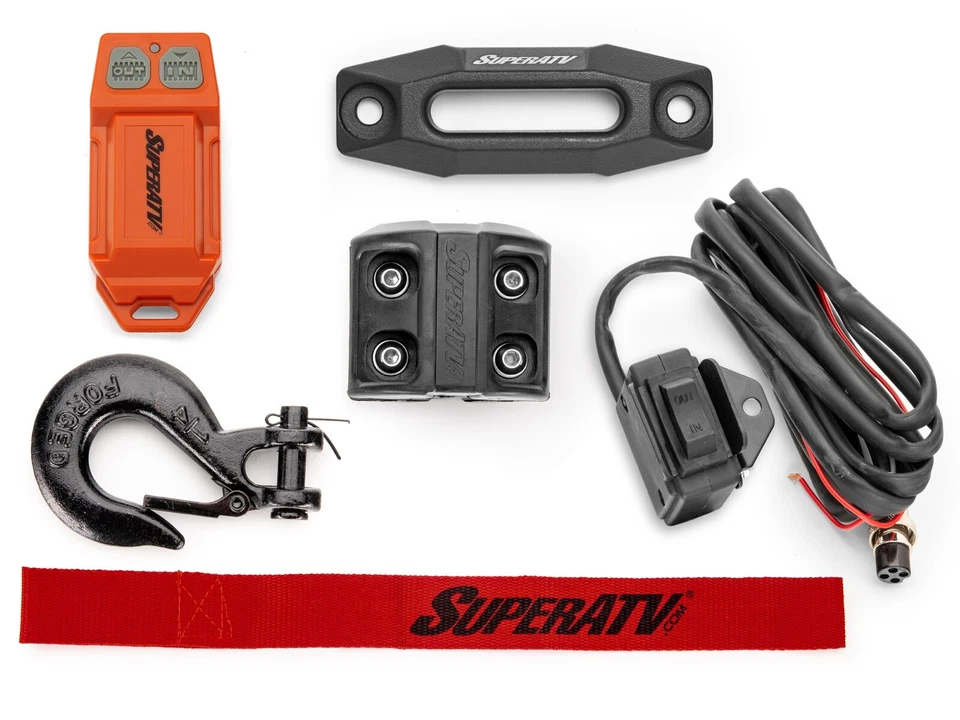 SuperATV Heavy Duty 3500 Lb. Synthetic Rope ATV UTV Winch - With Wireless Remote - Image 4 of 4