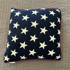 Storehouse Americana Red White Blue Stars & Stripes Square Pillow SO Soft Knit