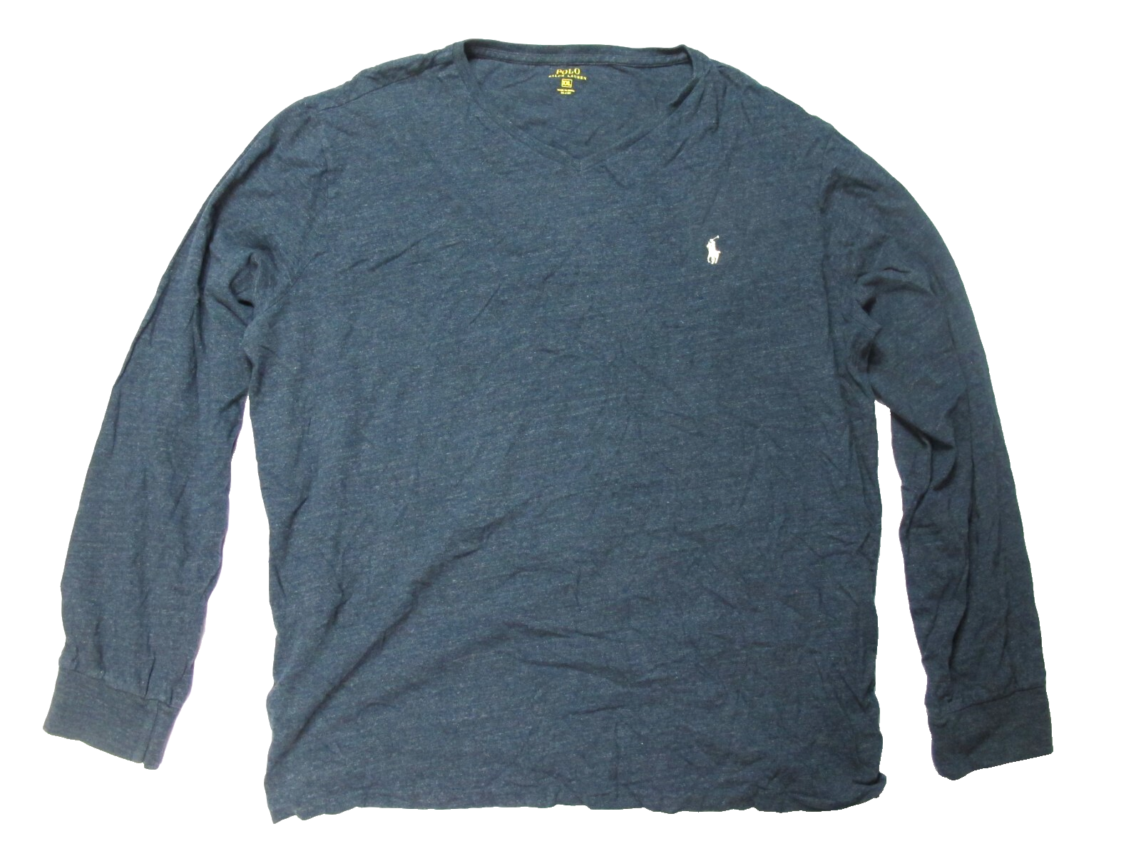 Polo Ralph Lauren Pullover Camicia Uomo Pony Manica Lunga Cotone Navy Taglia 2XL