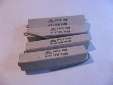 IRC PW10 Ceramic Cement 4700 Ohm 4.7K 10% 10W Resistors High Power 4K7 NOS Qty 4