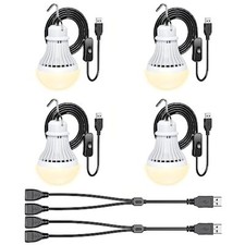 4 Pack USB Light Bulb USB LED Camping Light Lantern 8.2 ft Extra Length Cord ...